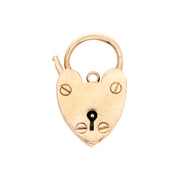 Victorian 9k Heart-Motif Padlock Pendant/Charm