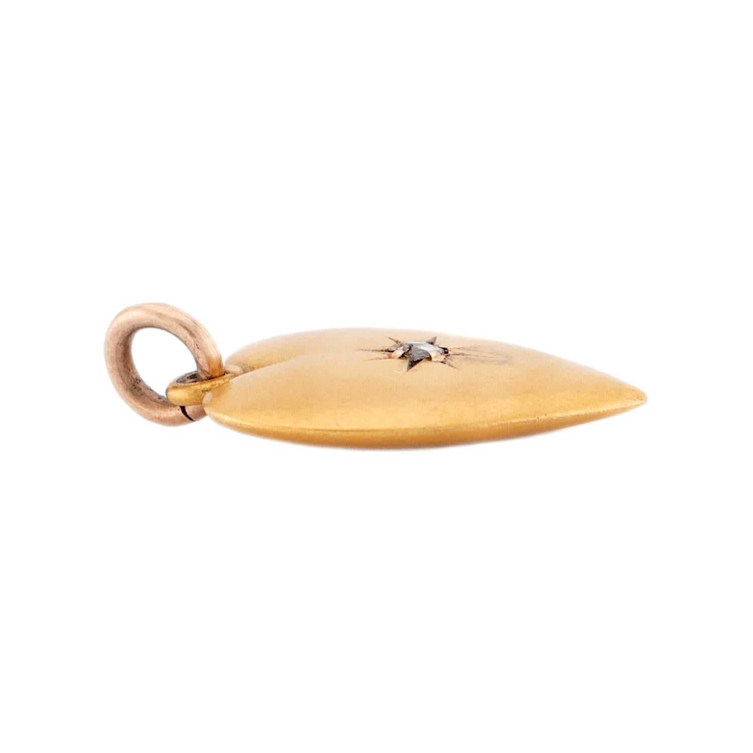 Victorian 14k Diamond Heart Pendant/Charm