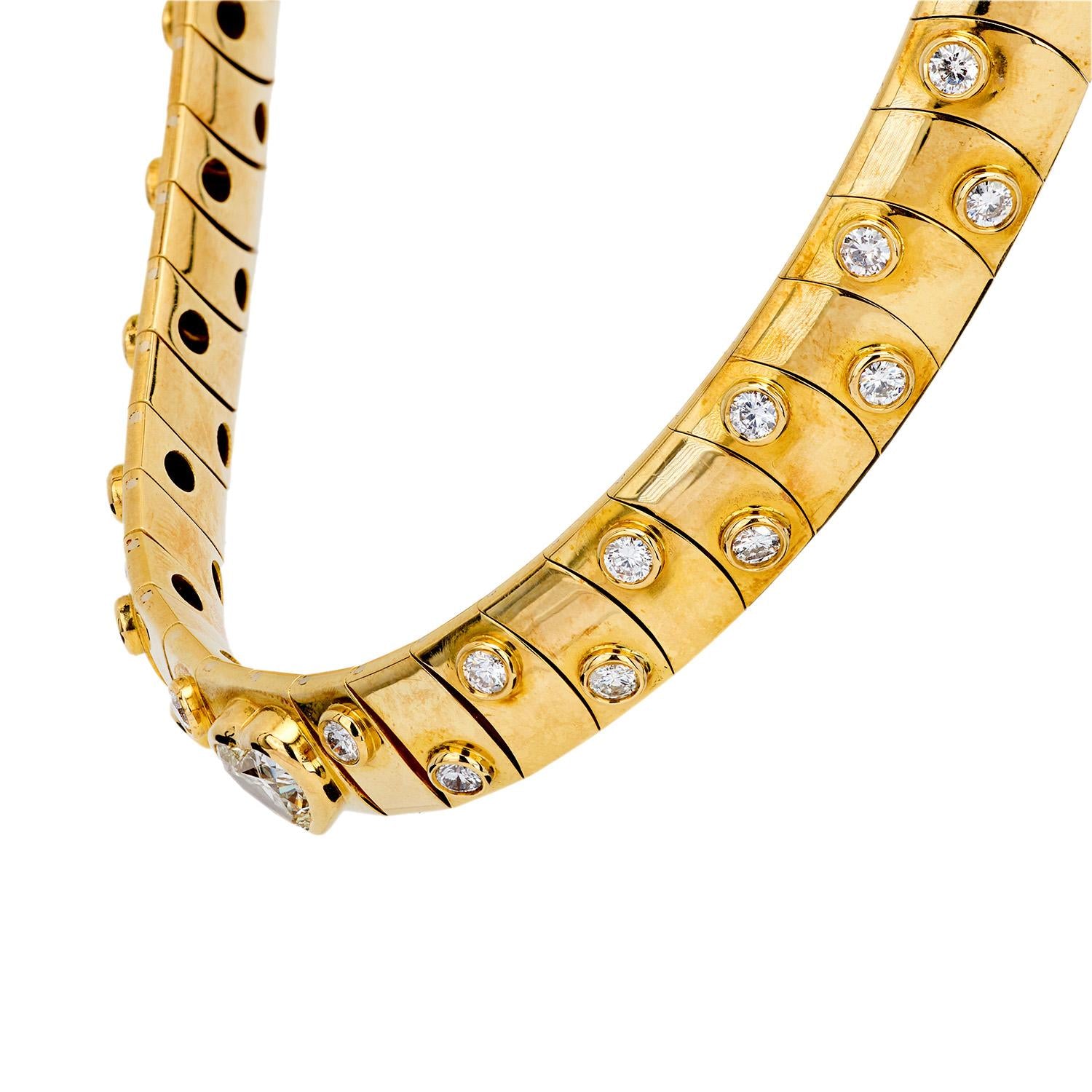 Vintage 18k Diamond Collar Necklace