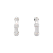 Estate Platinum Ribbed Hoops