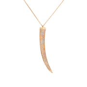 Estate 14k Diamond Horn Pendant Necklace