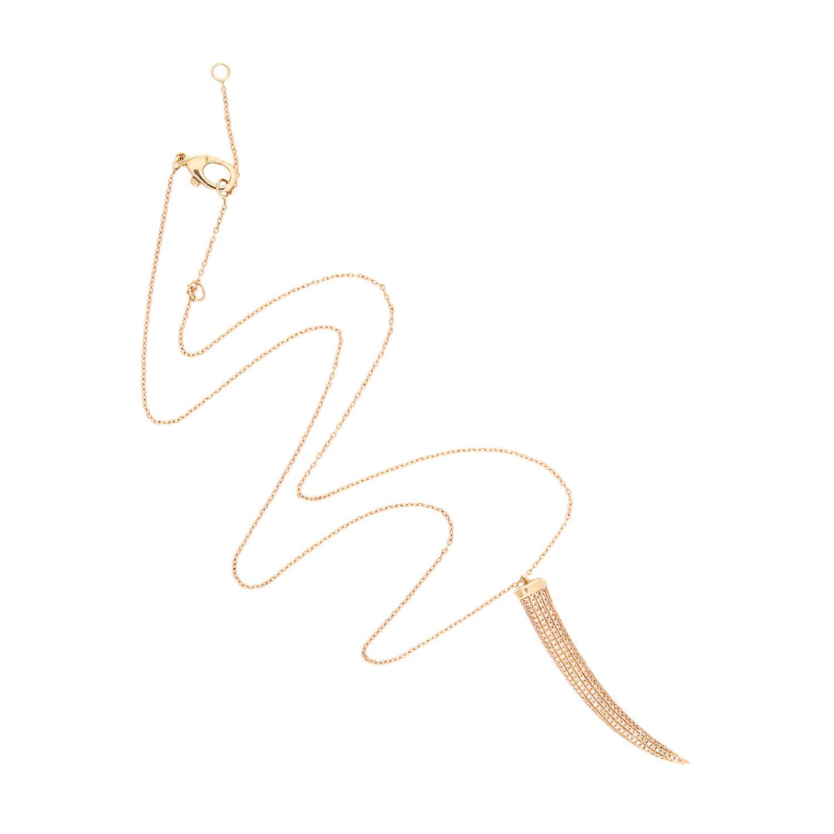 Estate 14k Diamond Horn Pendant Necklace