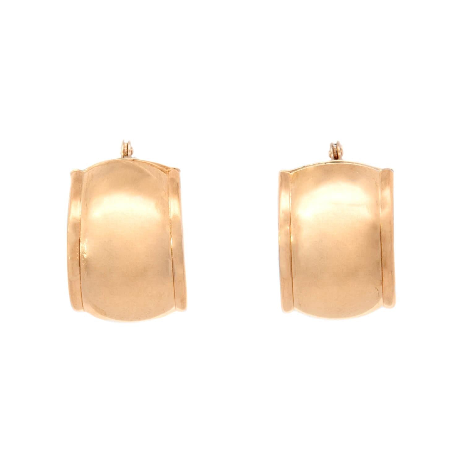 Estate 14k Huggie Hoop Earrings