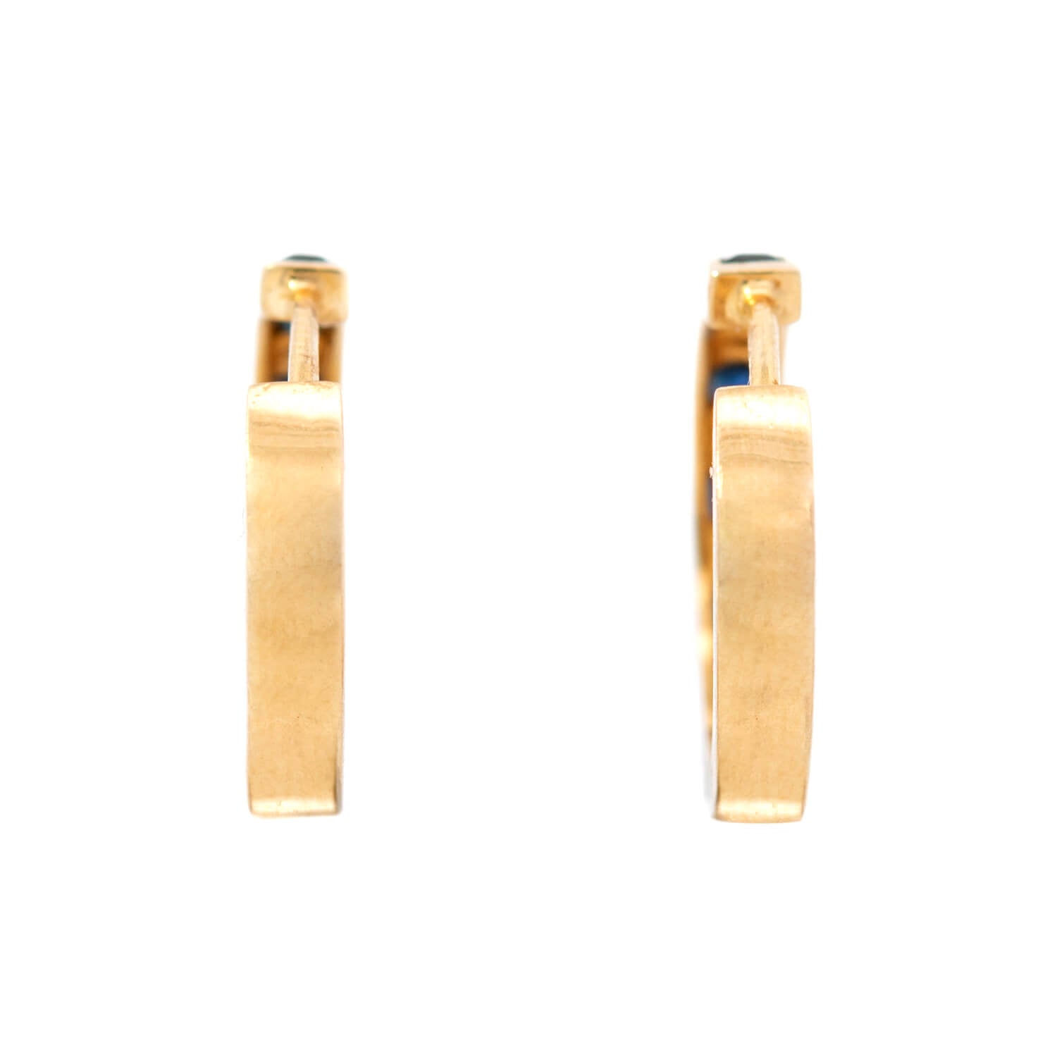 Estate 18k Sapphire & Diamond Huggy Earrings