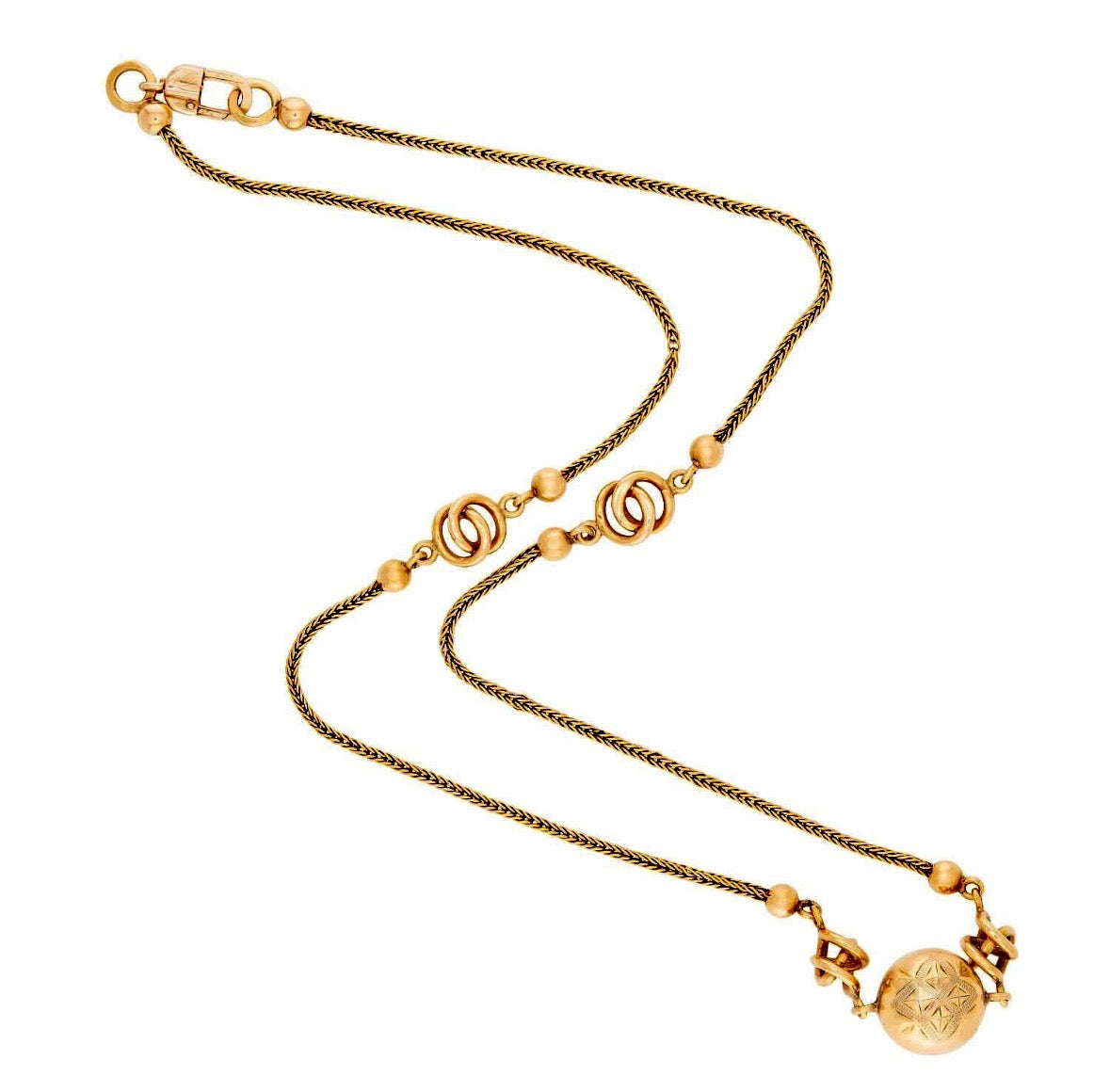 Victorian English 18k Love Knot-Motif Necklace
