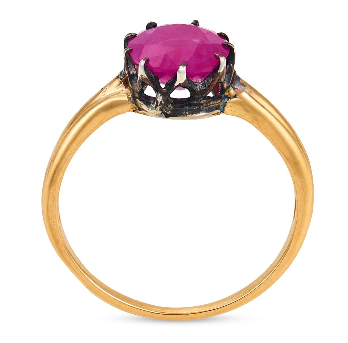 Victorian 14k/Sterling Silver Ruby Ring