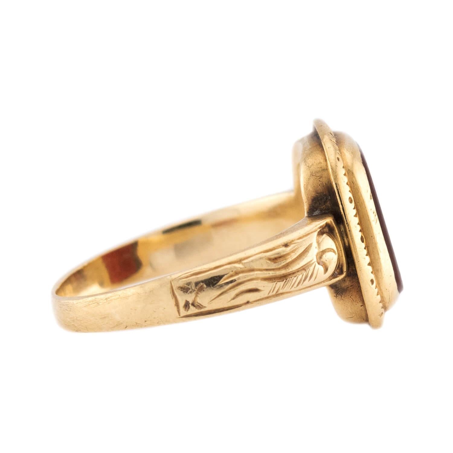 Victorian 18k Carnelian Intaglio Ring