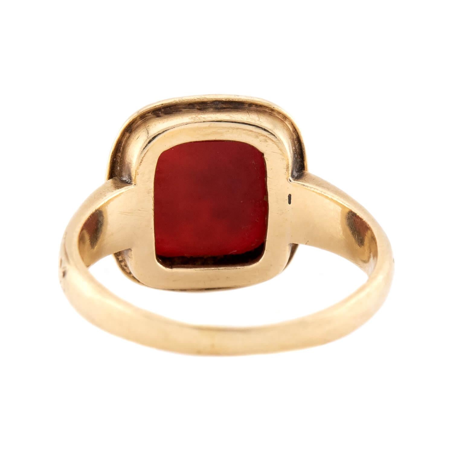 Victorian 18k Carnelian Intaglio Ring