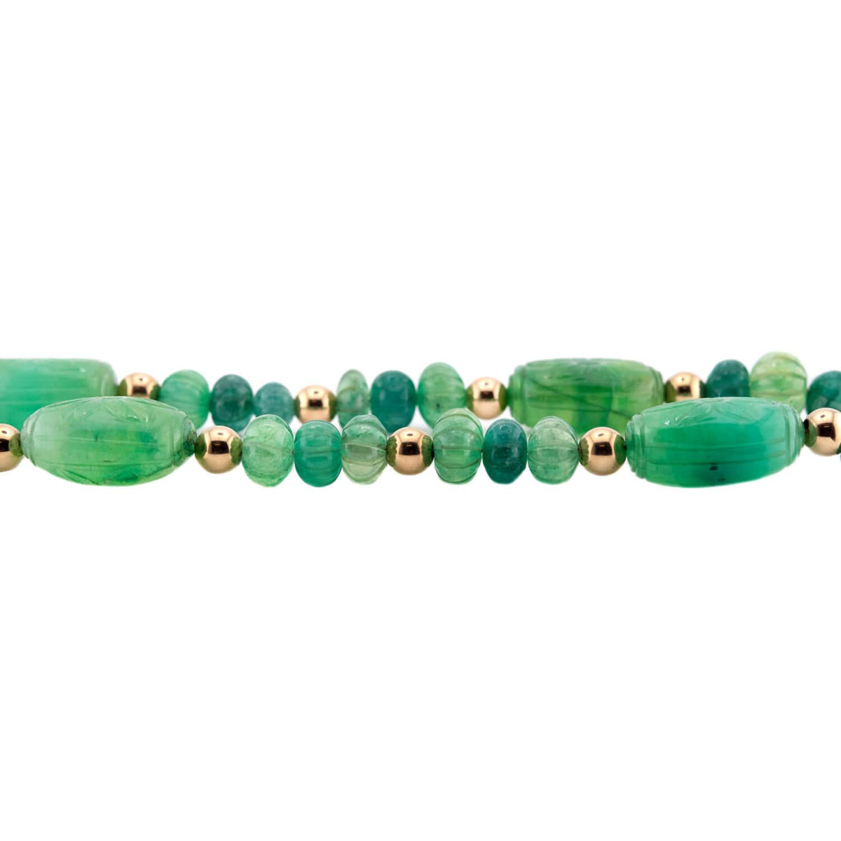 Art Deco Gold-Filled & Jadeite Bead Necklace