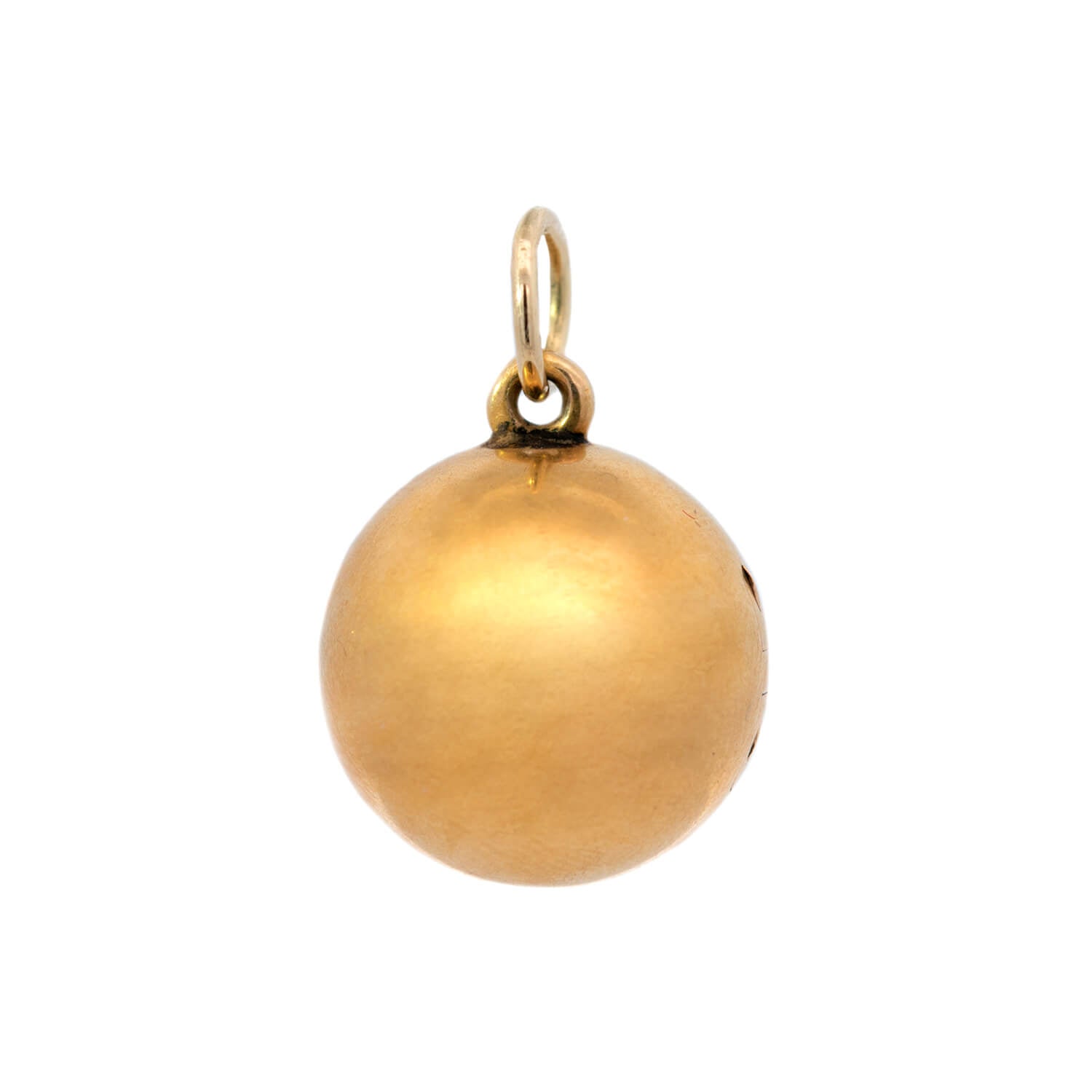 Rare Hidden Key Victorian 18k Ball Pendant