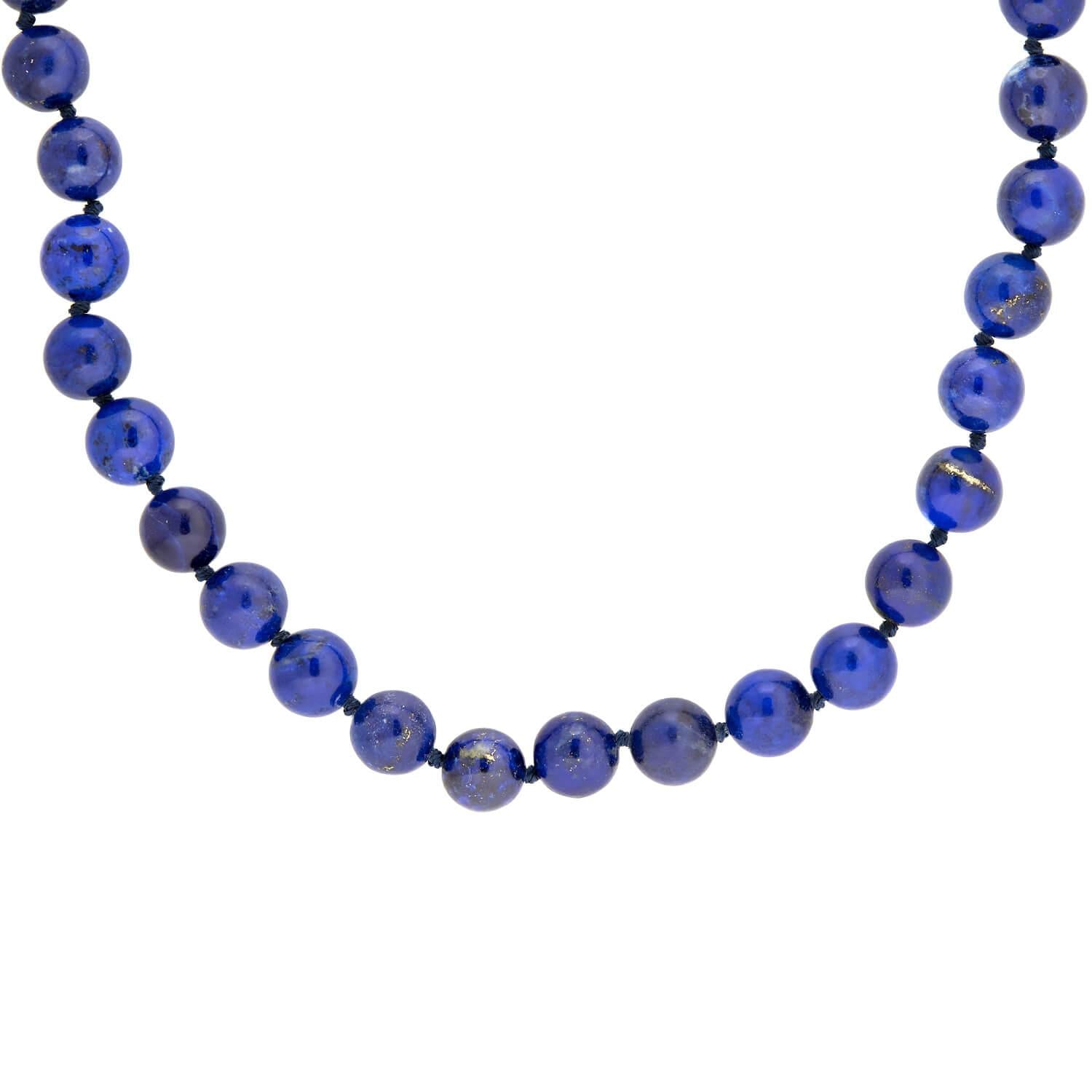 Estate Gold Filled Lapis Bead Necklace 24"