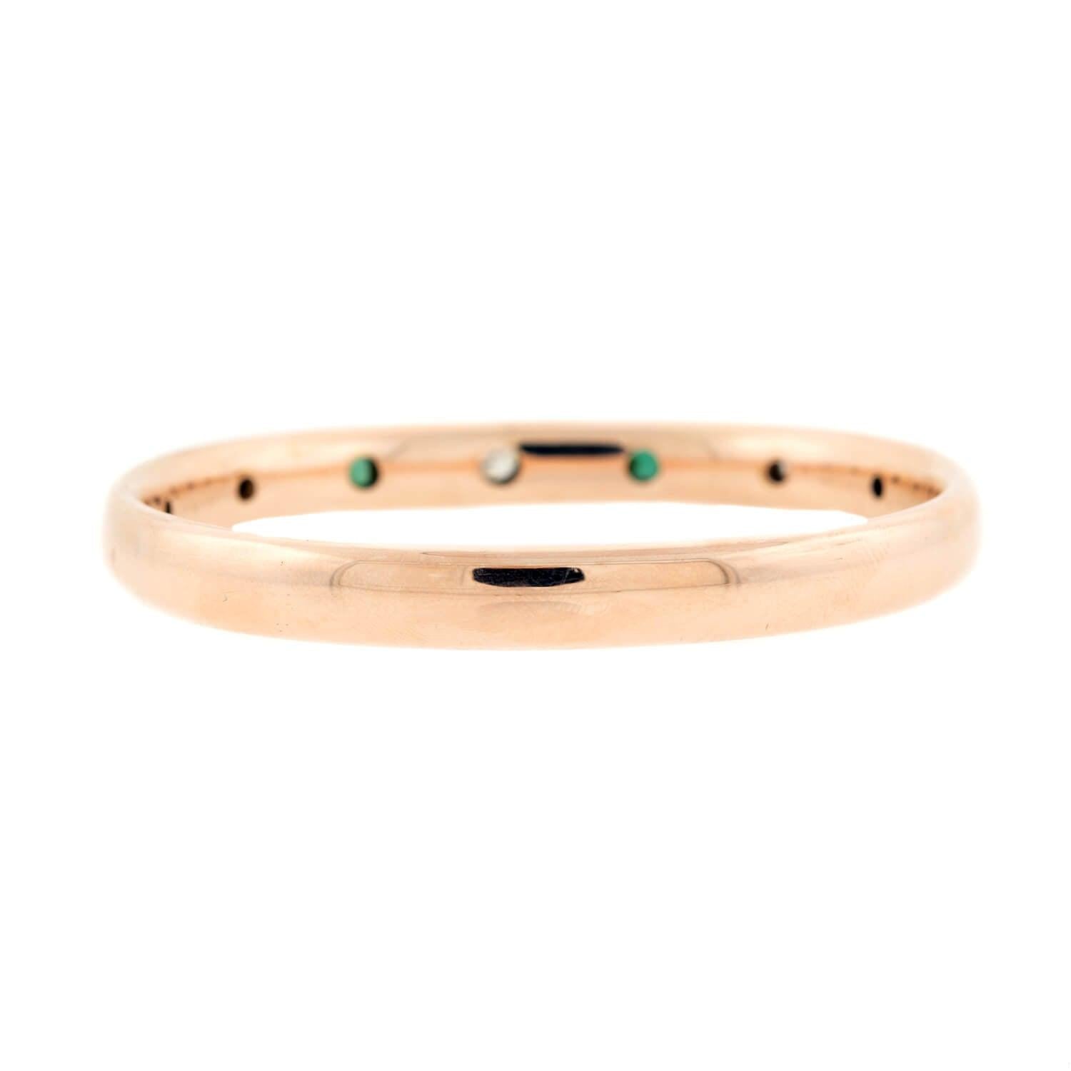 Late Victorian 14k Diamond and Emerald Doublet Etched Bangle Bracelet