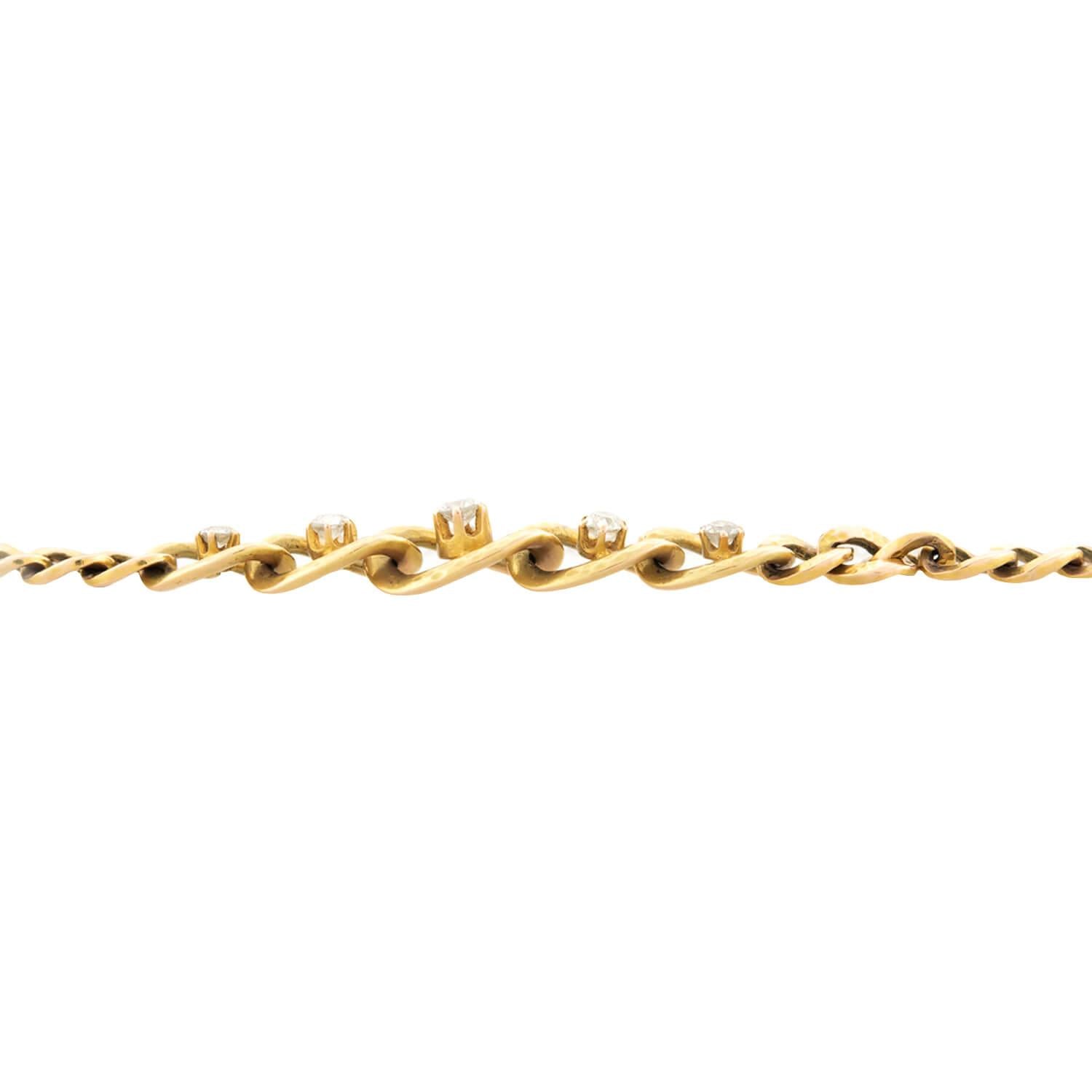 Victorian 18k Diamond Link Bracelet