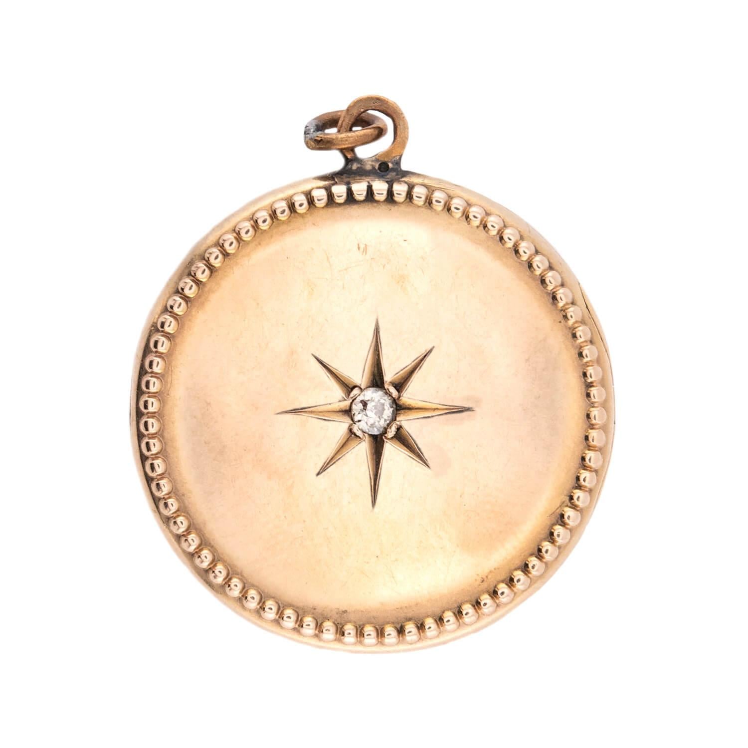 Victorian 10k Diamond Starburst Locket