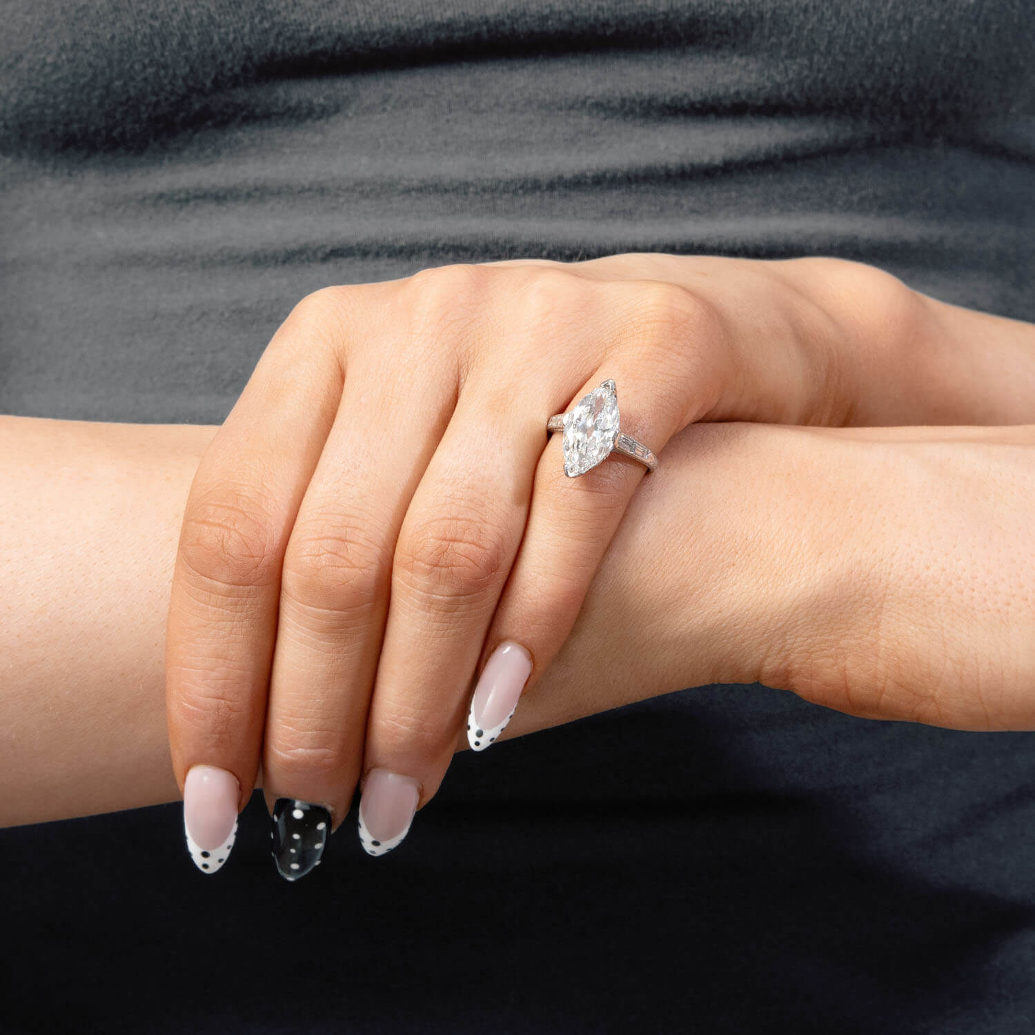 Art Deco Platinum GIA Diamond Engagement Ring 3.34ct