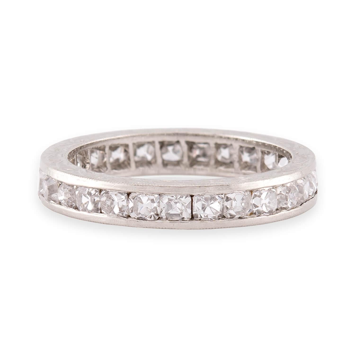 Art Deco Platinum Diamond Eternity Band