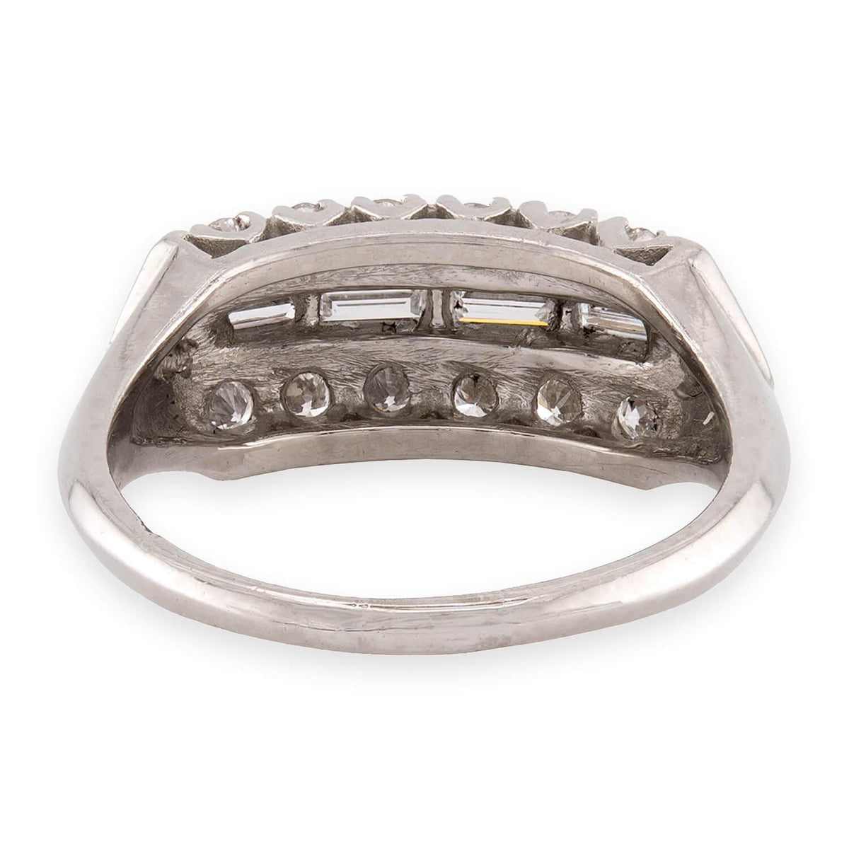 Retro Platinum Diamond Half Band