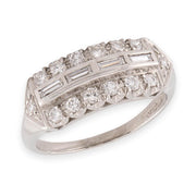 Retro Platinum Diamond Half Band