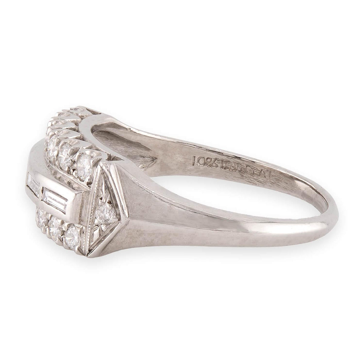 Retro Platinum Diamond Half Band