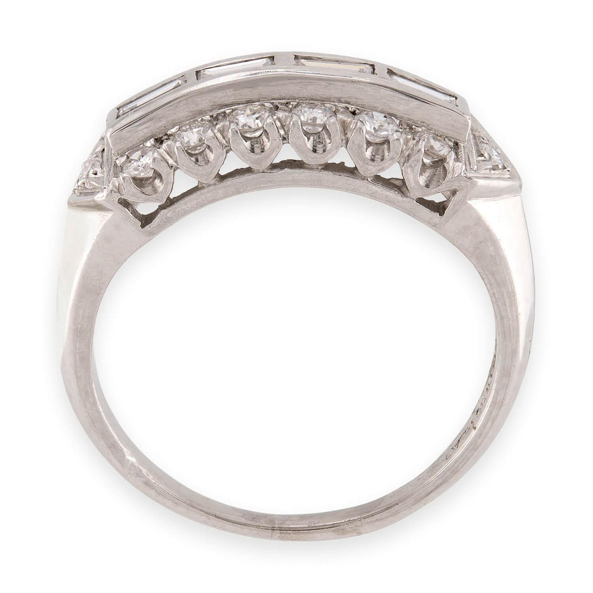 Retro Platinum Diamond Half Band