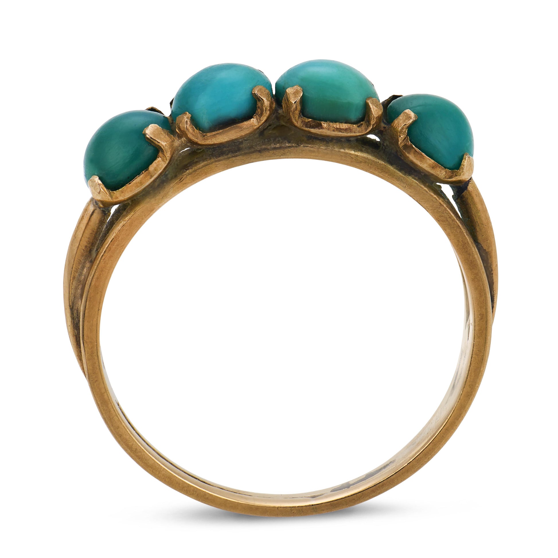 Art Deco 14k Turquoise Four Stone Ring