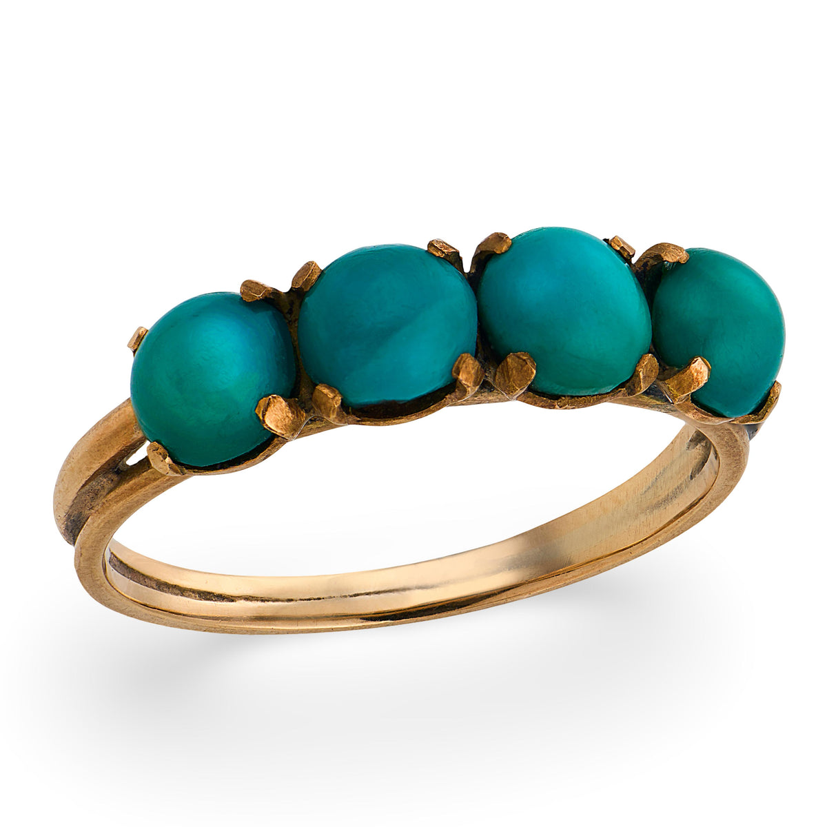 Art Deco 14k Turquoise Four Stone Ring