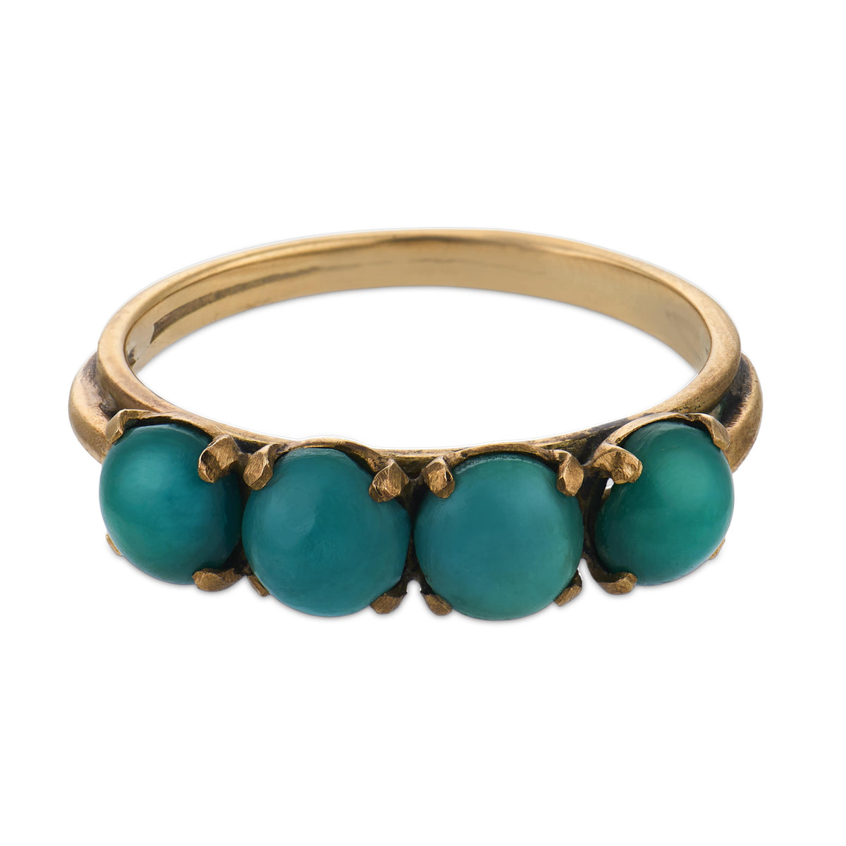 Art Deco 14k Turquoise Four Stone Ring