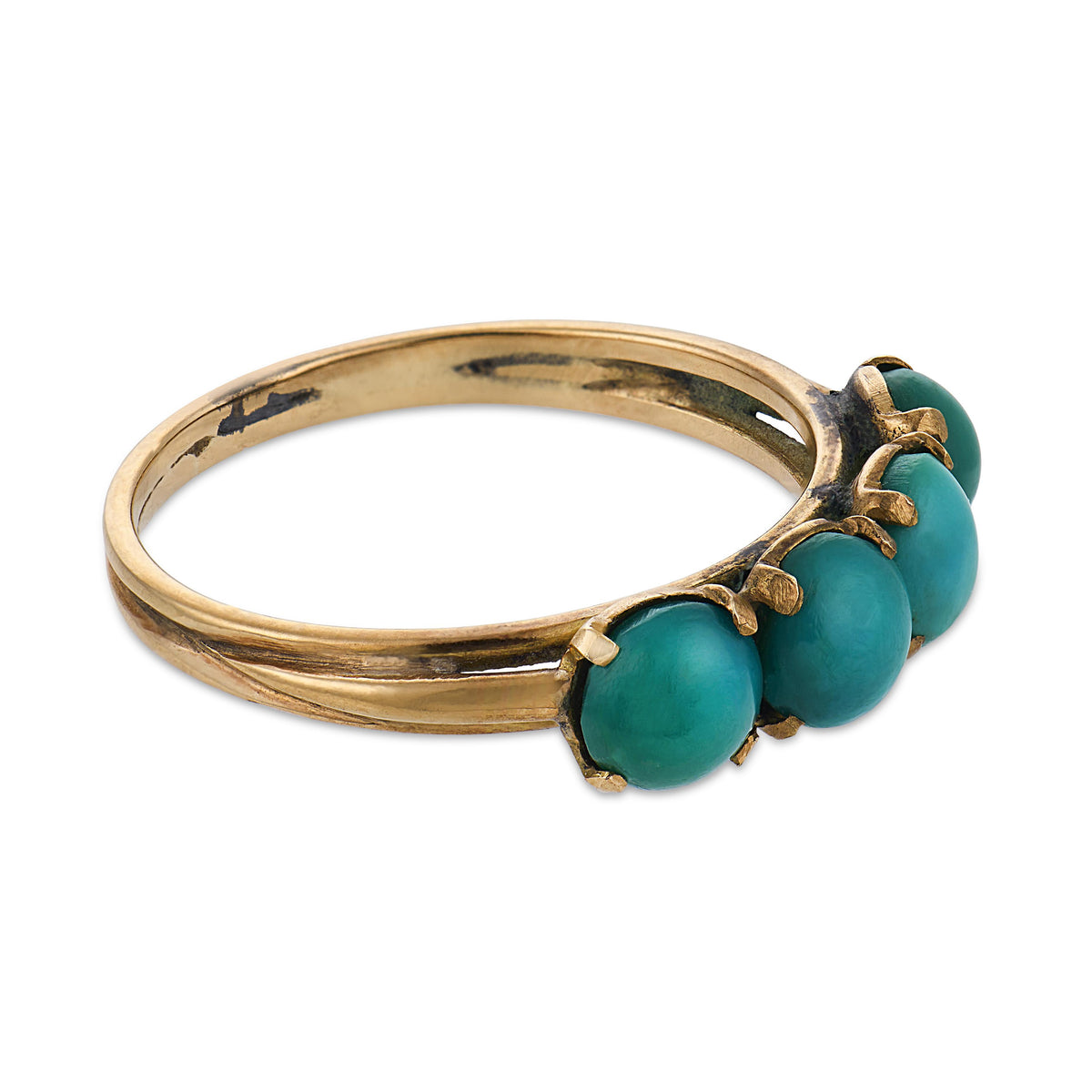 Art Deco 14k Turquoise Four Stone Ring