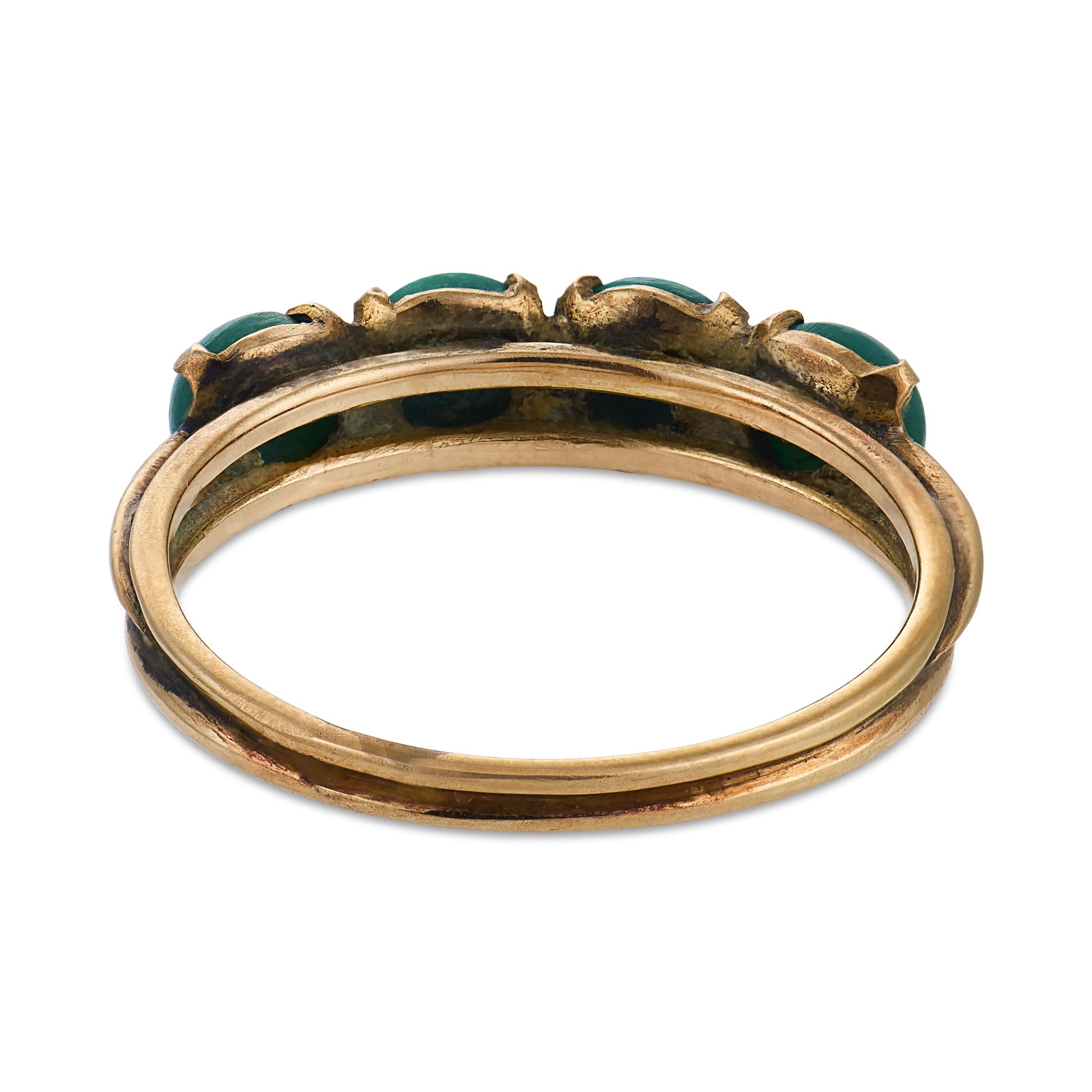 Art Deco 14k Turquoise Four Stone Ring