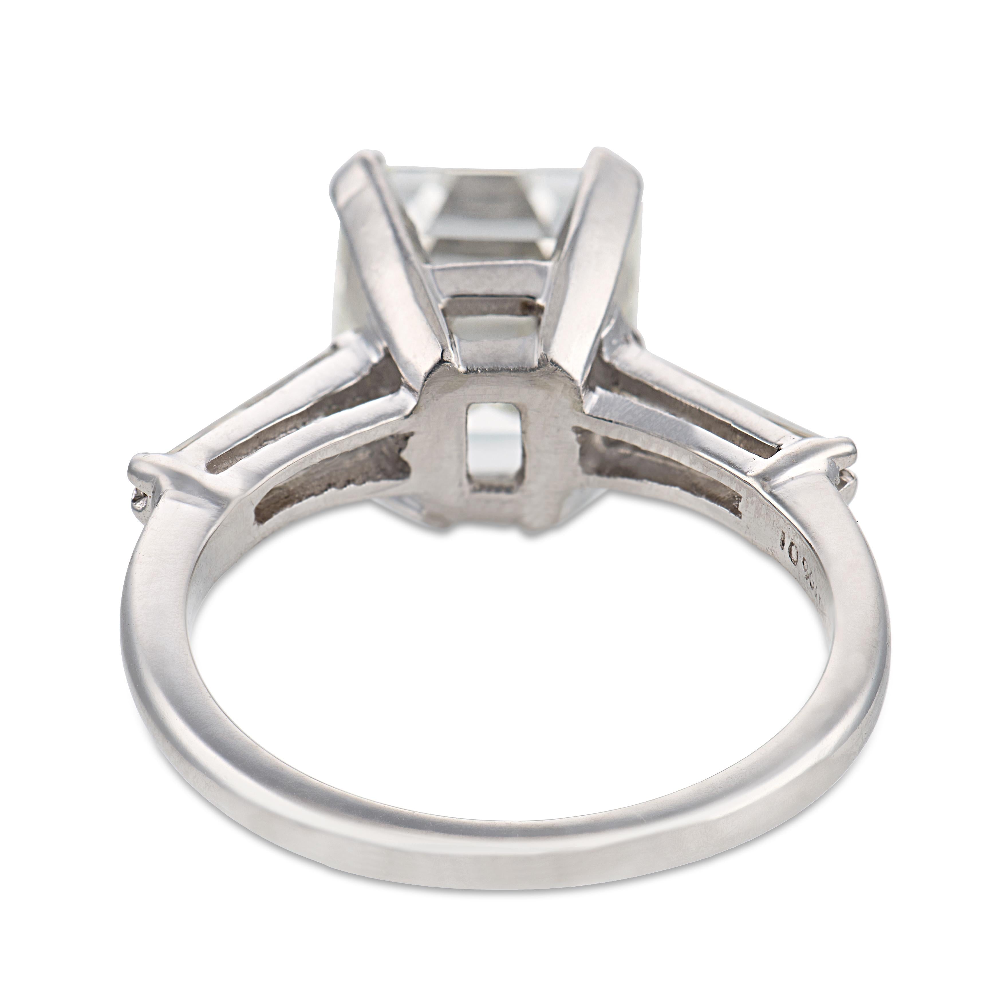 Retro Platinum GIA Diamond Engagement Ring 3.41ct
