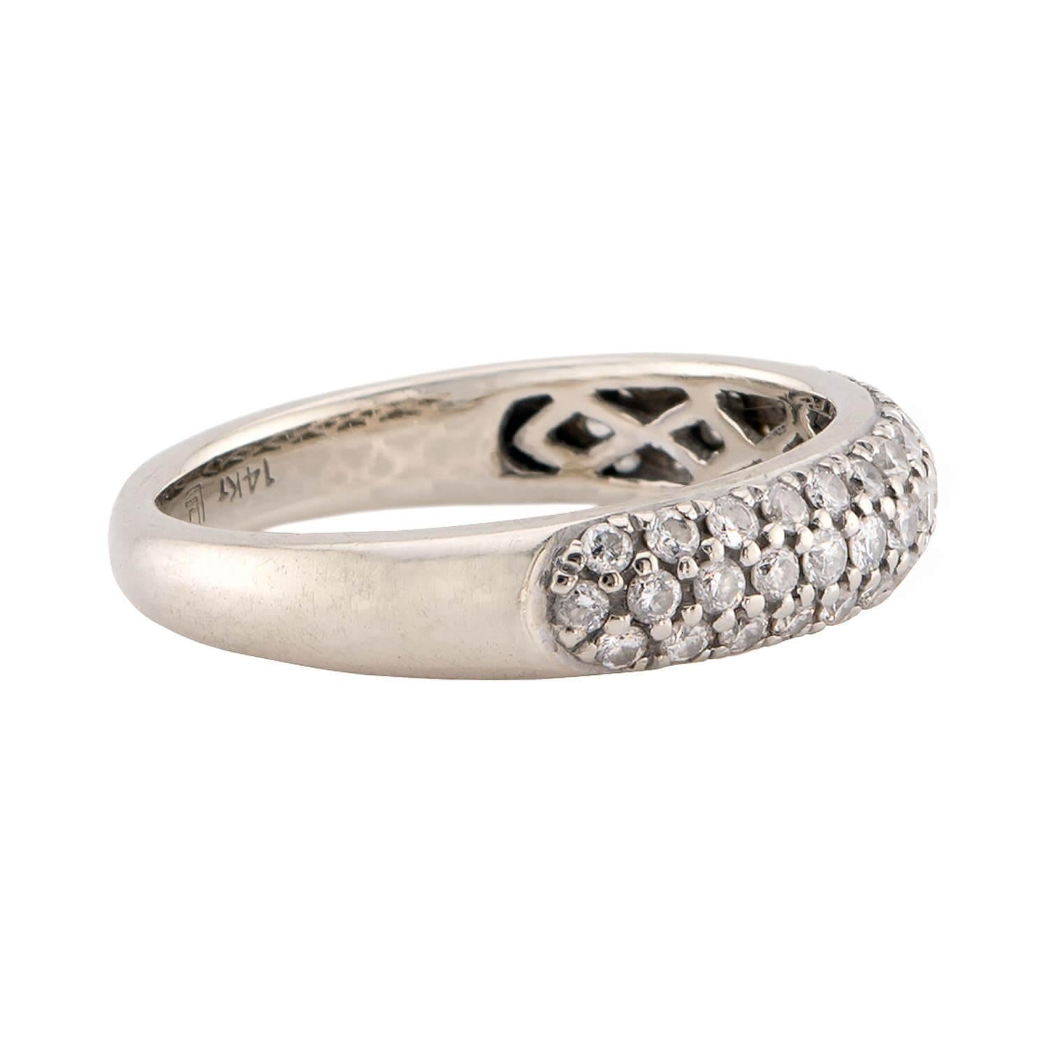 Estate 14k Pavé Diamond Half Band