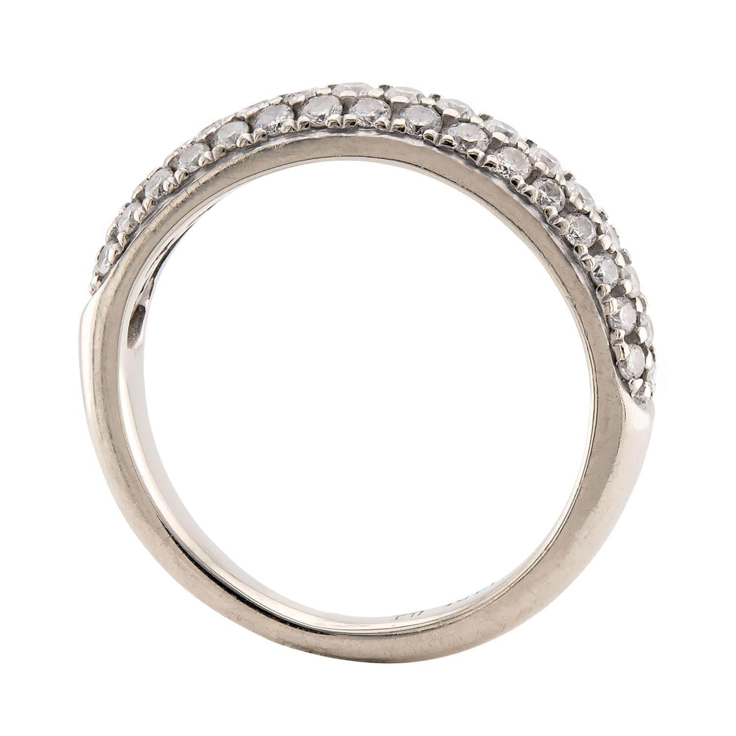Estate 14k Pavé Diamond Half Band