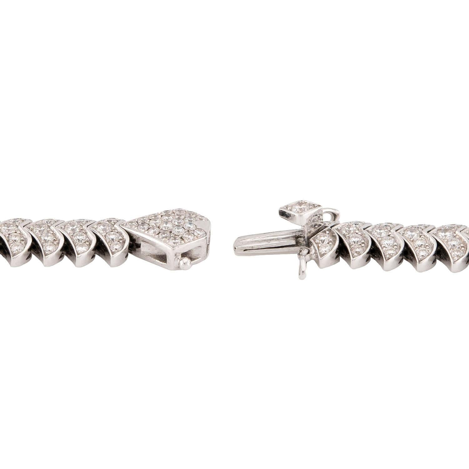 Estate 18k Diamond Twist Necklace