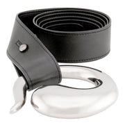 ELSA PERETTI FOR TIFFANY & CO. Vintage Italian Sterling Silver & Leather Belt