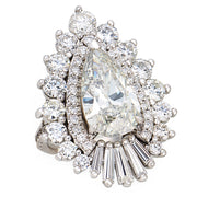 Vintage 18k Diamond Halo Ring 4.25ct