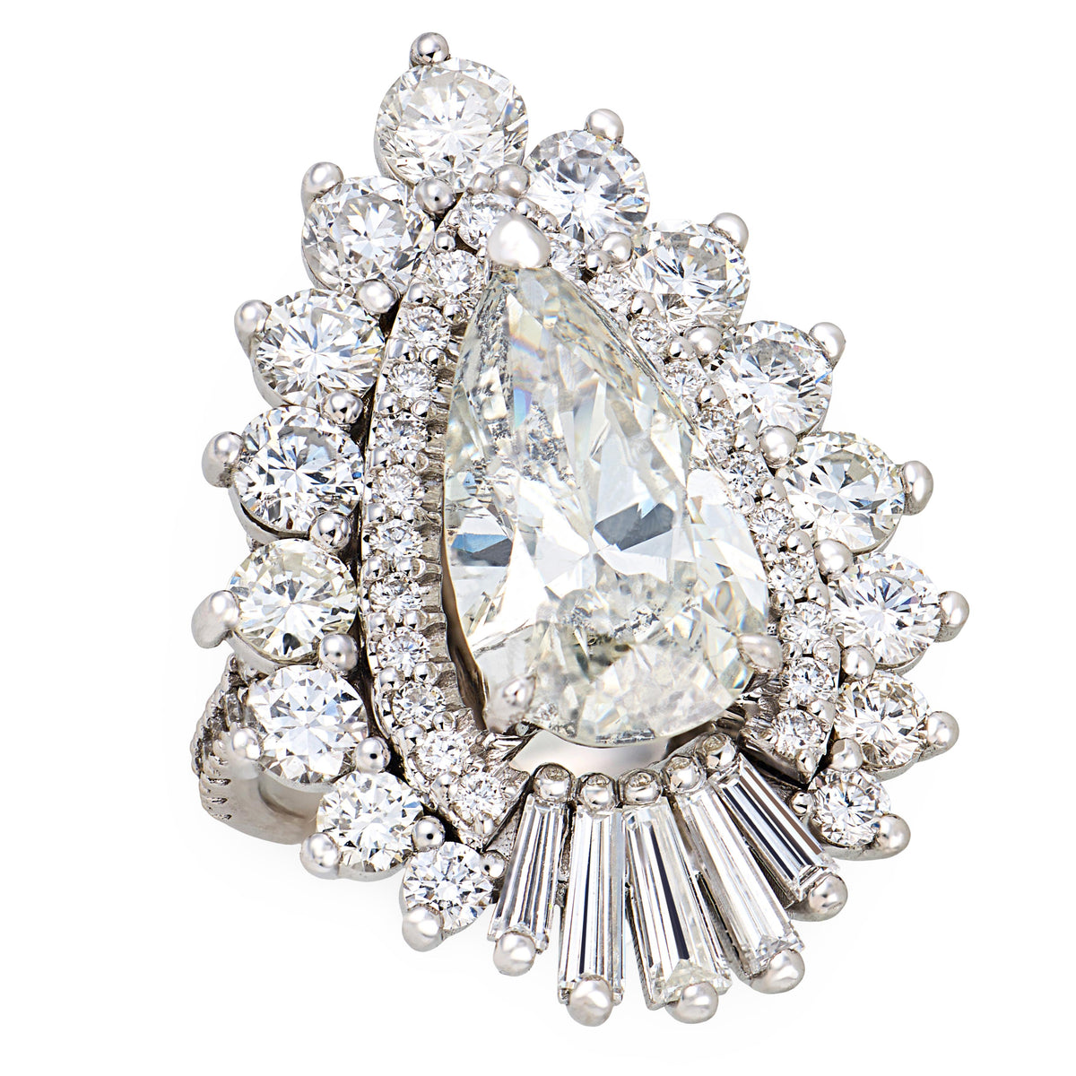 Vintage 18k Diamond Halo Ring 4.25ct