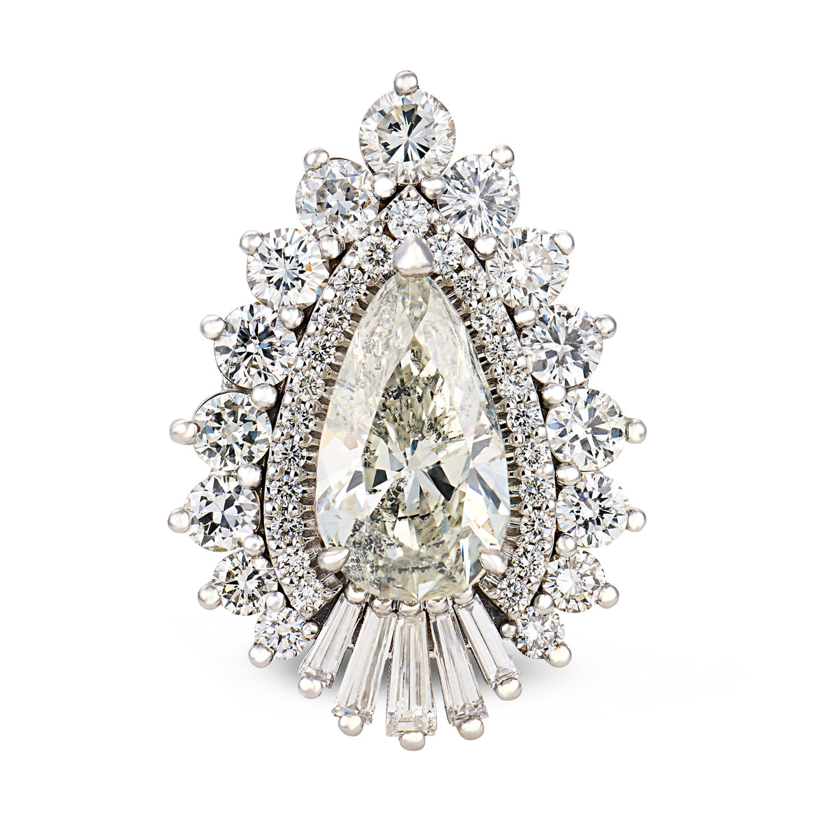 Vintage 18k Diamond Halo Ring 4.25ct
