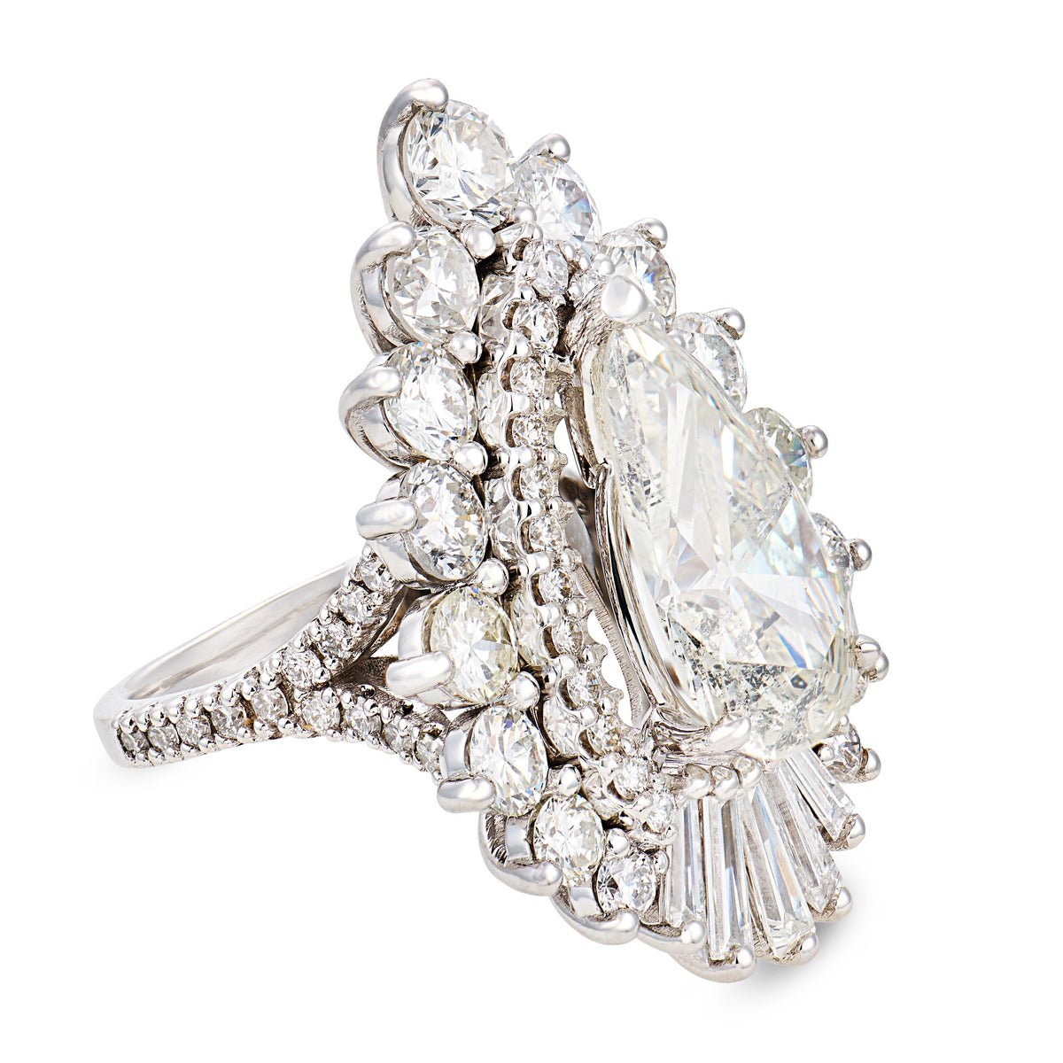 Vintage 18k Diamond Halo Ring 4.25ct