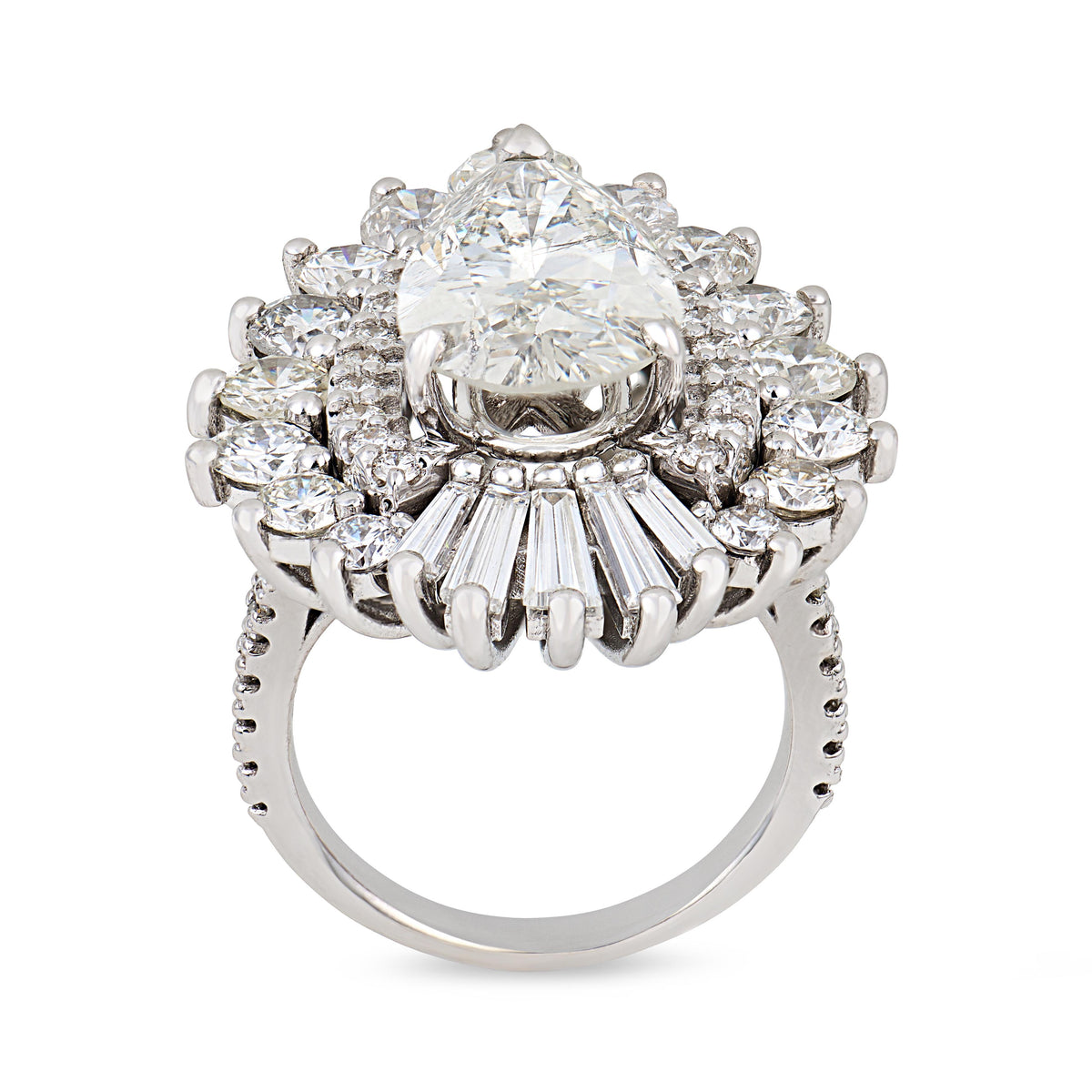 Vintage 18k Diamond Halo Ring 4.25ct