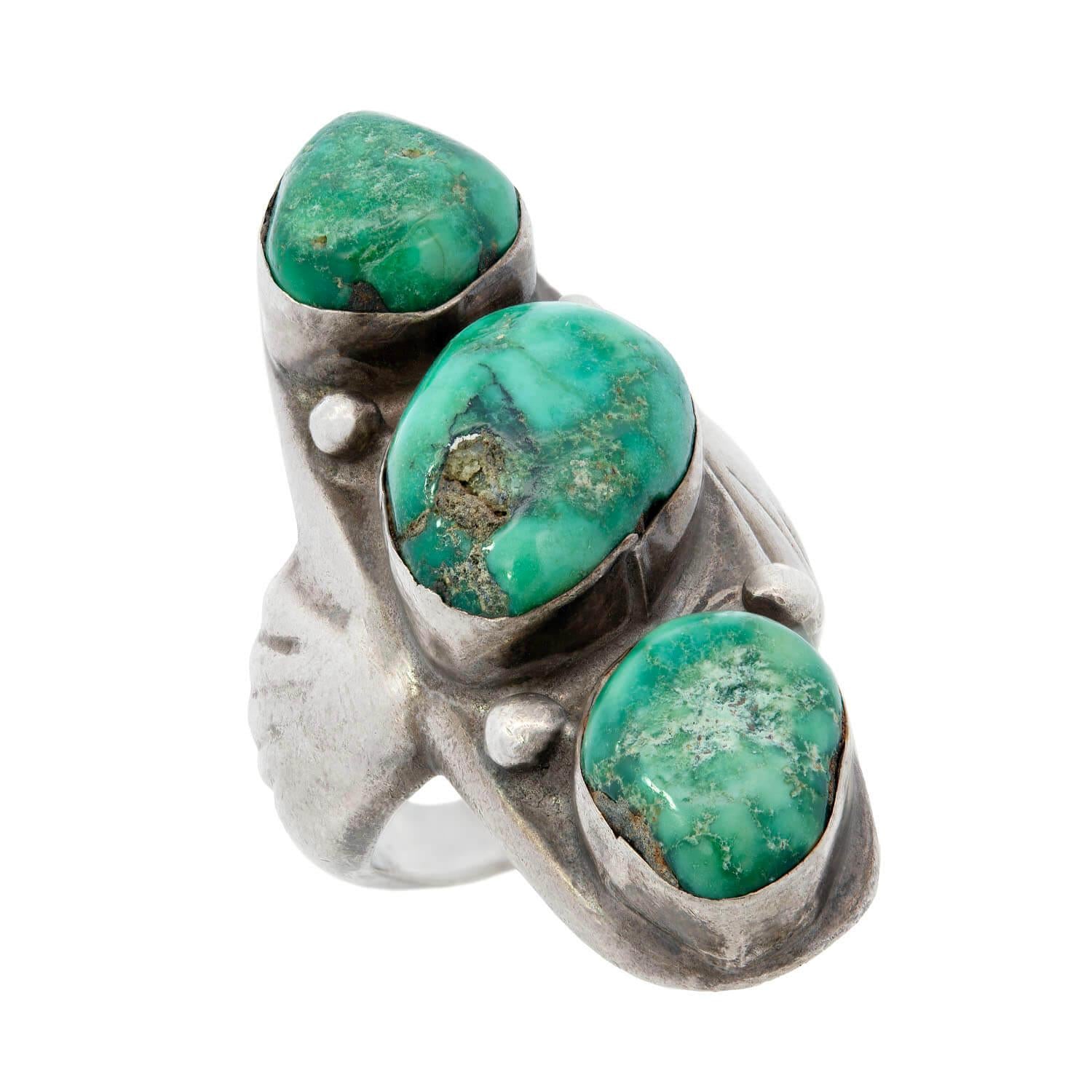 Vintage Sterling Silver Turquoise Statement Ring