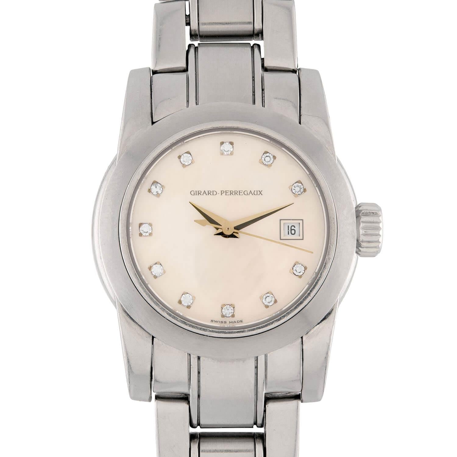 GIRARD-PERREGAUX Estate Stainless Steel Diamond Women's Wristwatch