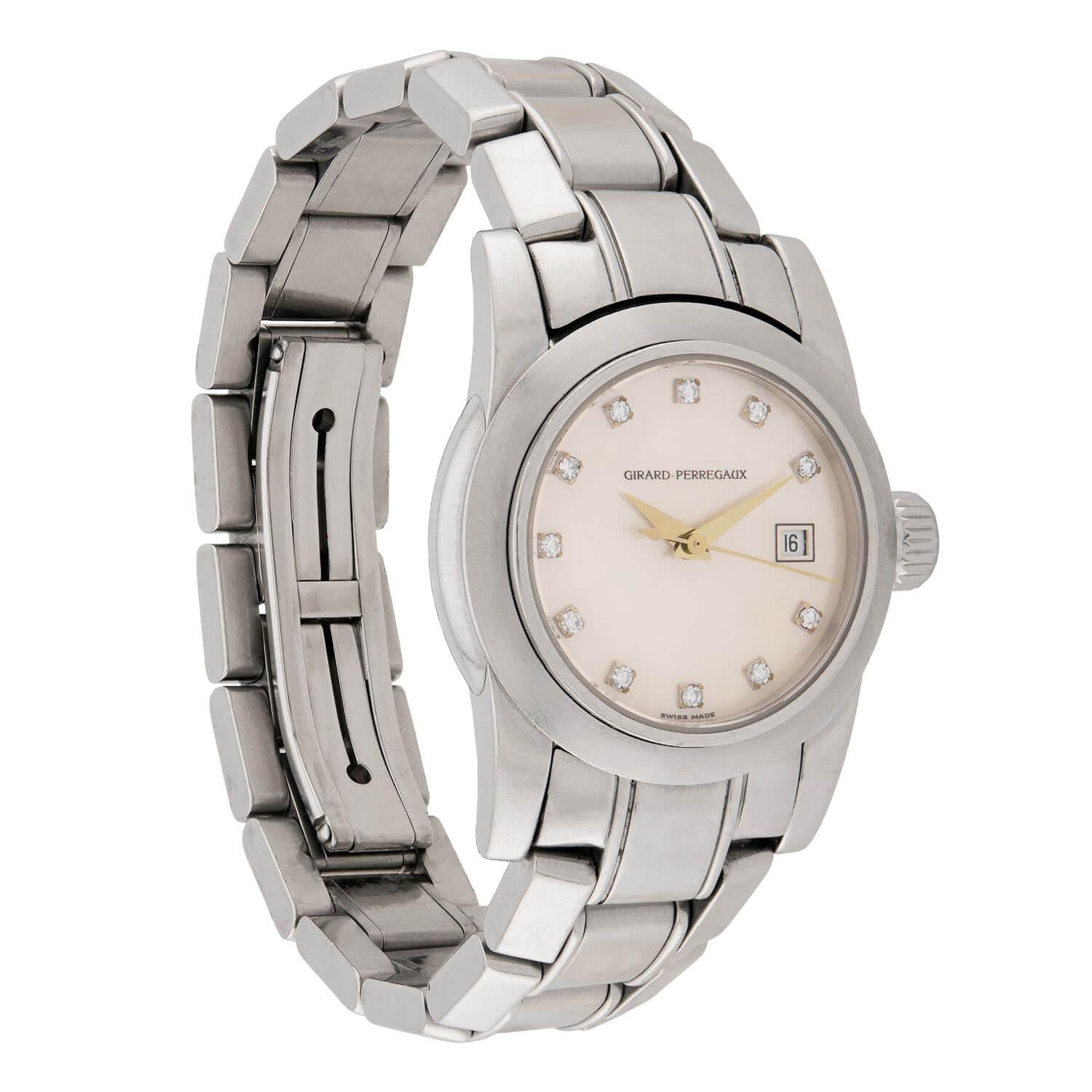 GIRARD-PERREGAUX Estate Stainless Steel Diamond Women's Wristwatch