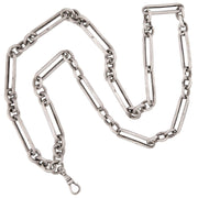 Victorian English Sterling Silver Paperclip Link Chain 28"