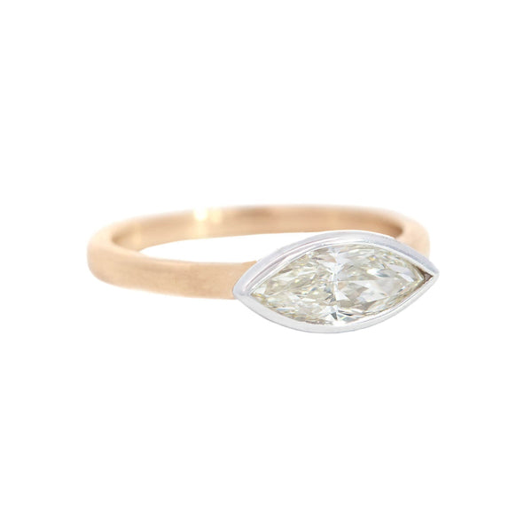 Estate 14K/Platinum Marquise Diamond Engagement Ring 1.01ct