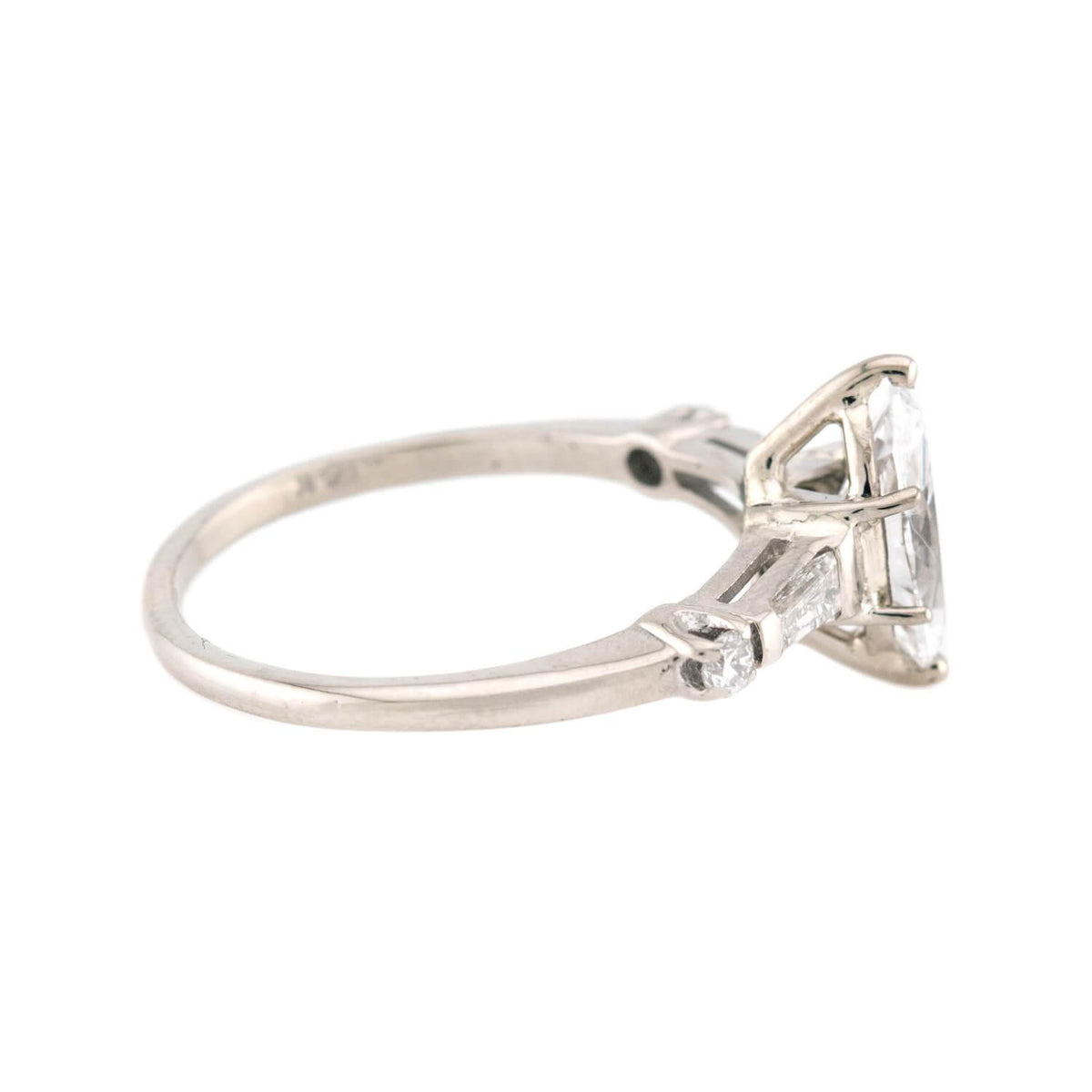 Art Deco 14k Diamond Engagement Ring 1.01ct