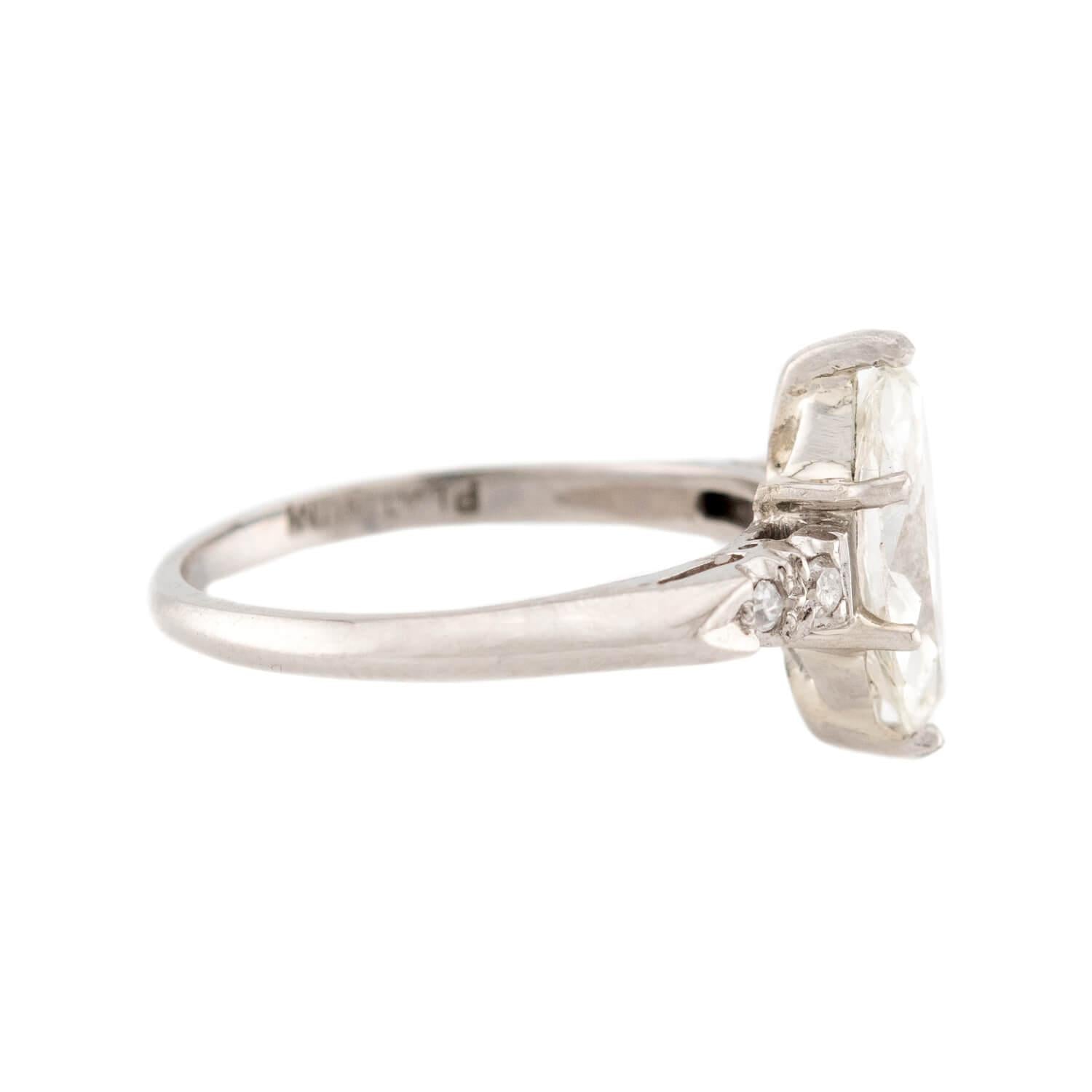 Art Deco Platinum Diamond Engagement Ring 1.14ct