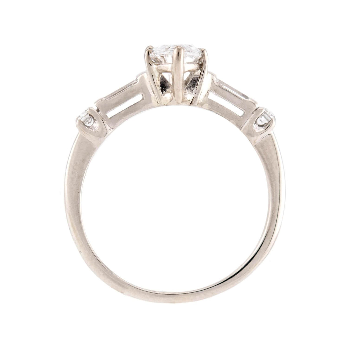 Art Deco 14k Diamond Engagement Ring 1.01ct