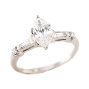 Art Deco 14k Diamond Engagement Ring 1.01ct