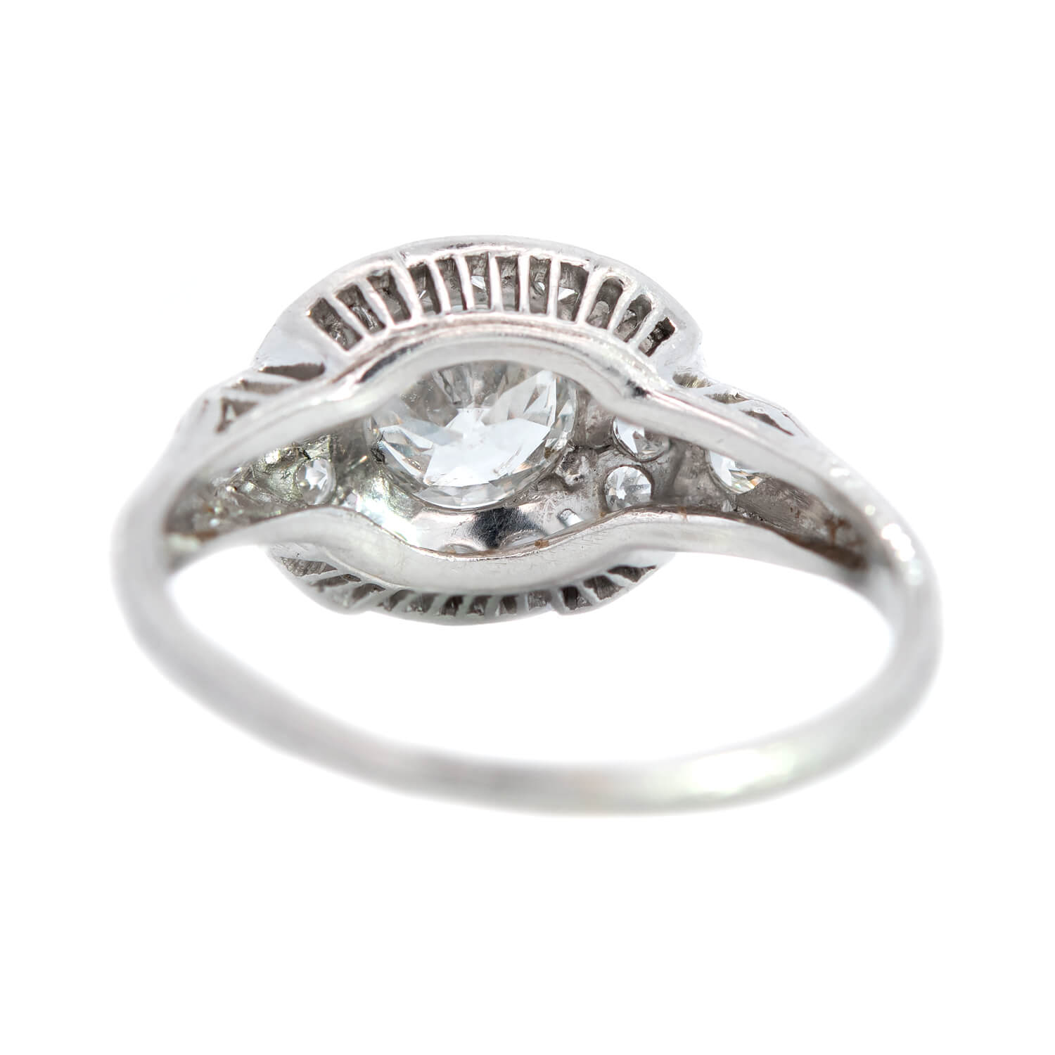 Art Deco Platinum Diamond Engagement Ring .55ctw