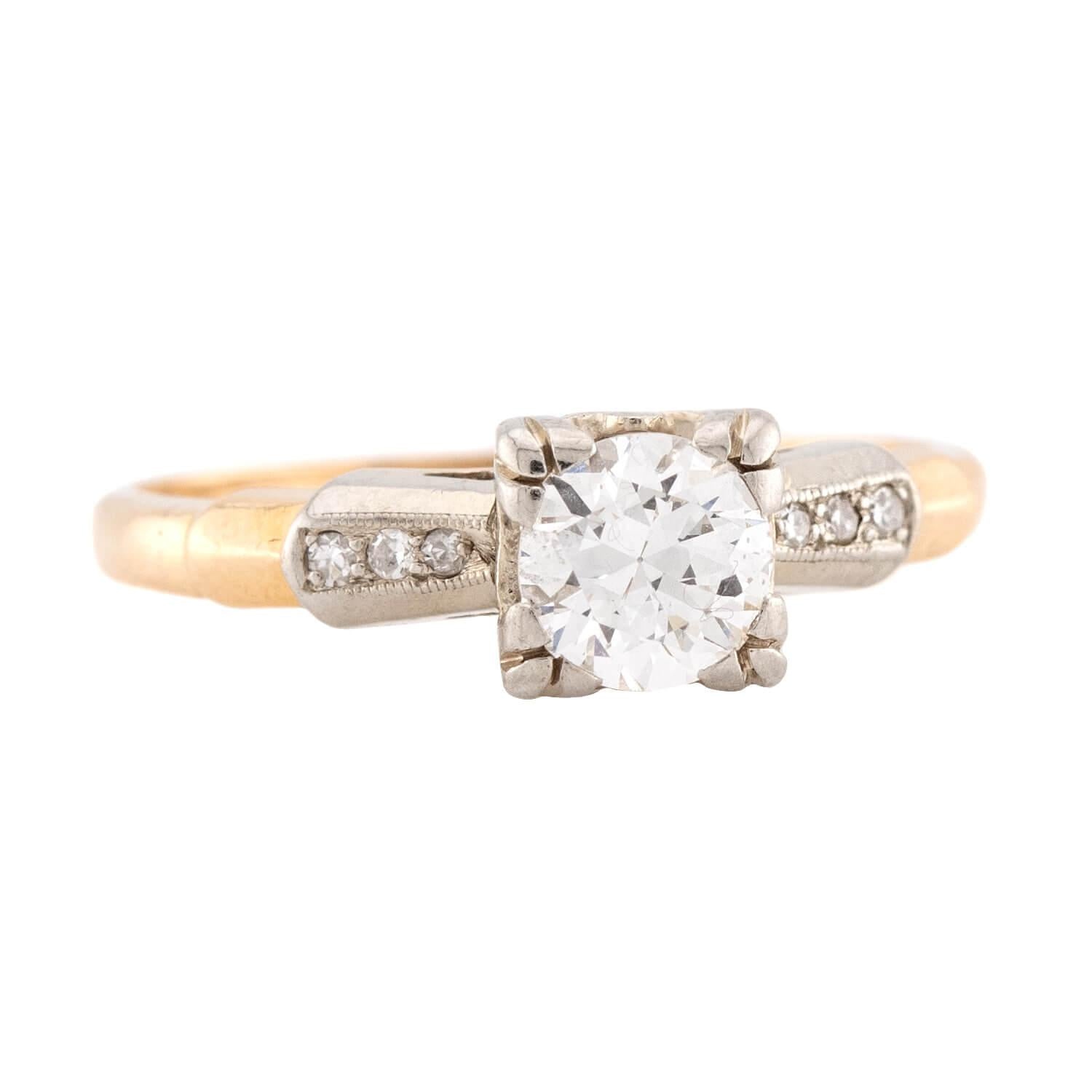 Retro 14k Diamond Engagement Ring .75ct